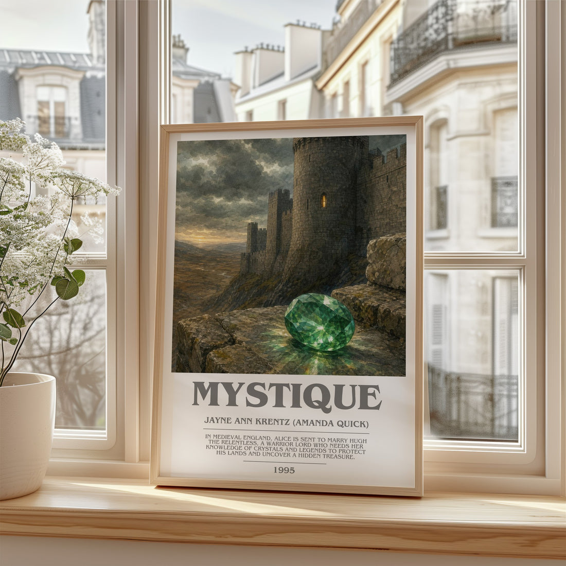 Mystique bookish poster colour and style options – Jayne Ann Krentz (Amanda Quick) book art
