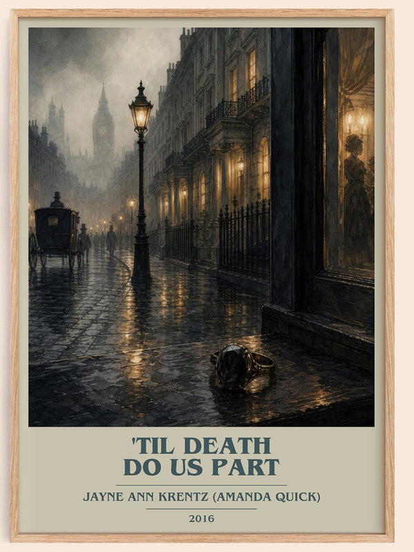 'Til Death Do Us Part book cover book poster by Jayne Ann Krentz (Amanda Quick) – framed literary art print