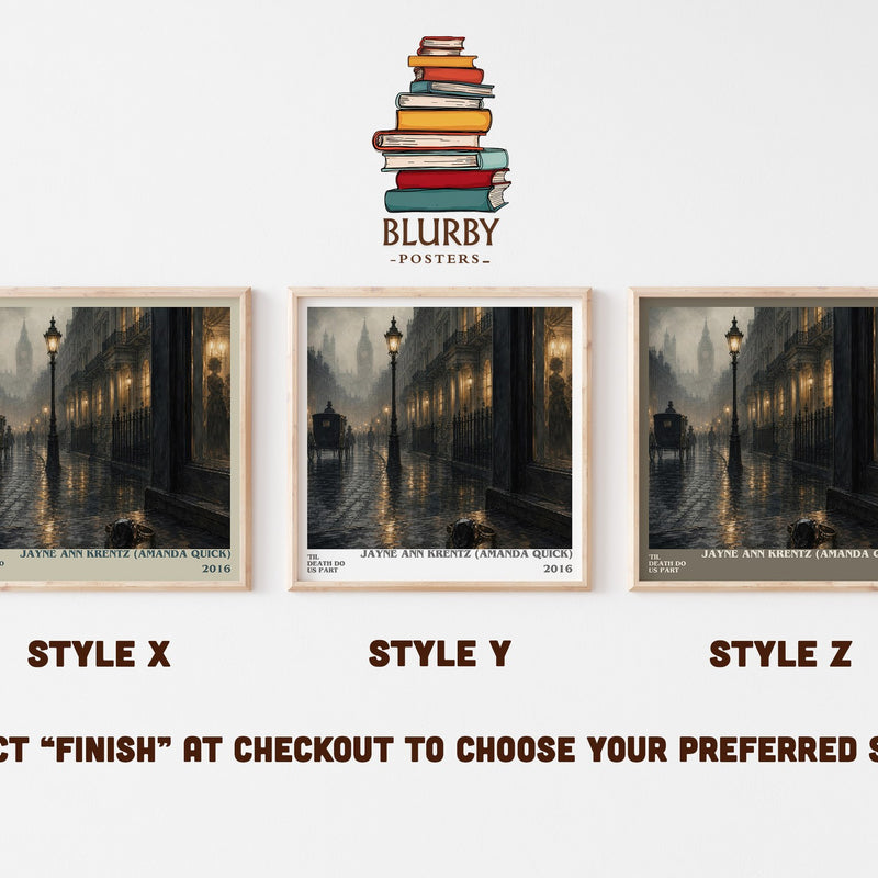 'Til Death Do Us Part literary print in frame leaning in hallway – thriller wall art