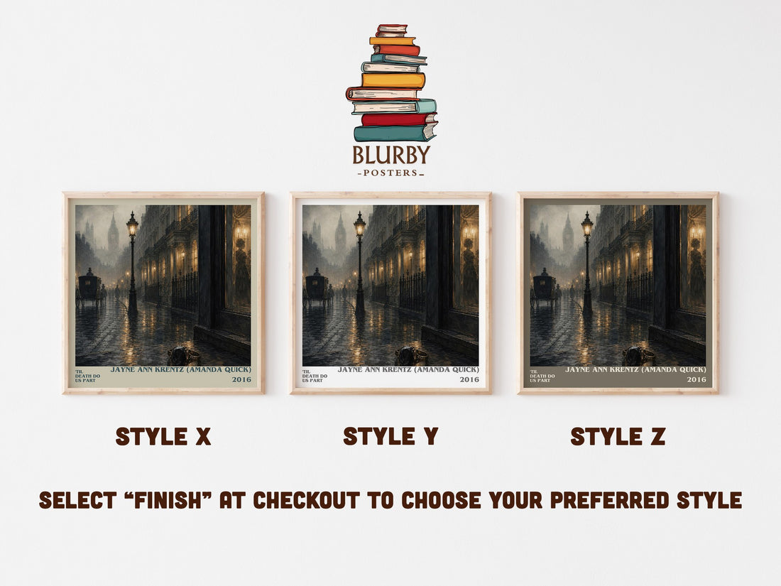 'Til Death Do Us Part literary print in frame leaning in hallway – thriller wall art (mockup)
