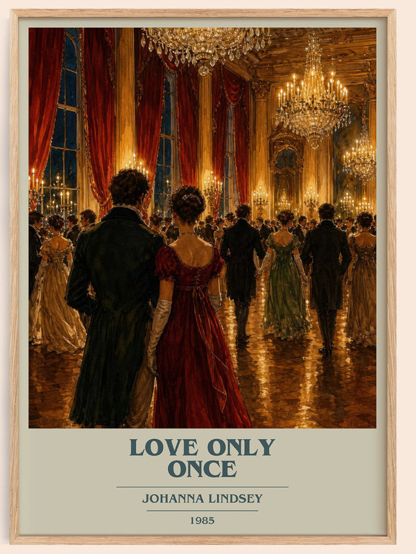 Love Only Once book cover book poster by Johanna Lindsey – framed literary art print