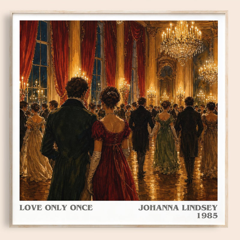 Love Only Once literary book poster by Johanna Lindsey – framed literary art print