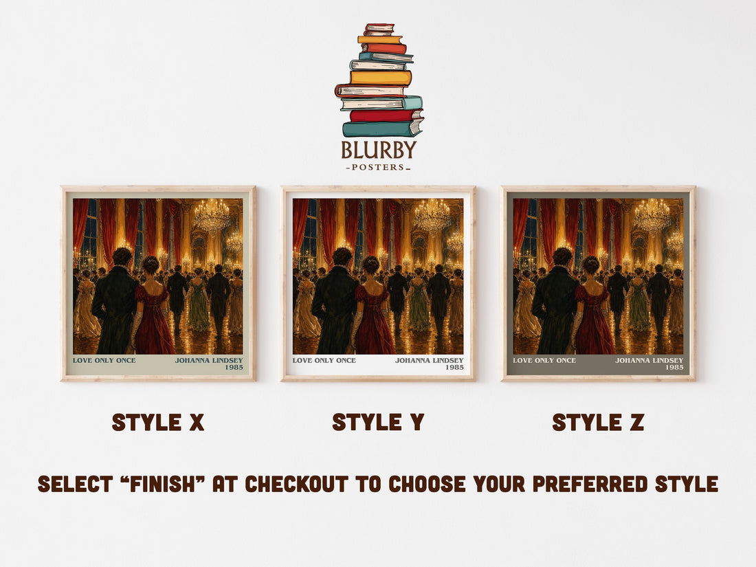 Love Only Once literary print in frame leaning in hallway – romance wall art (mockup)