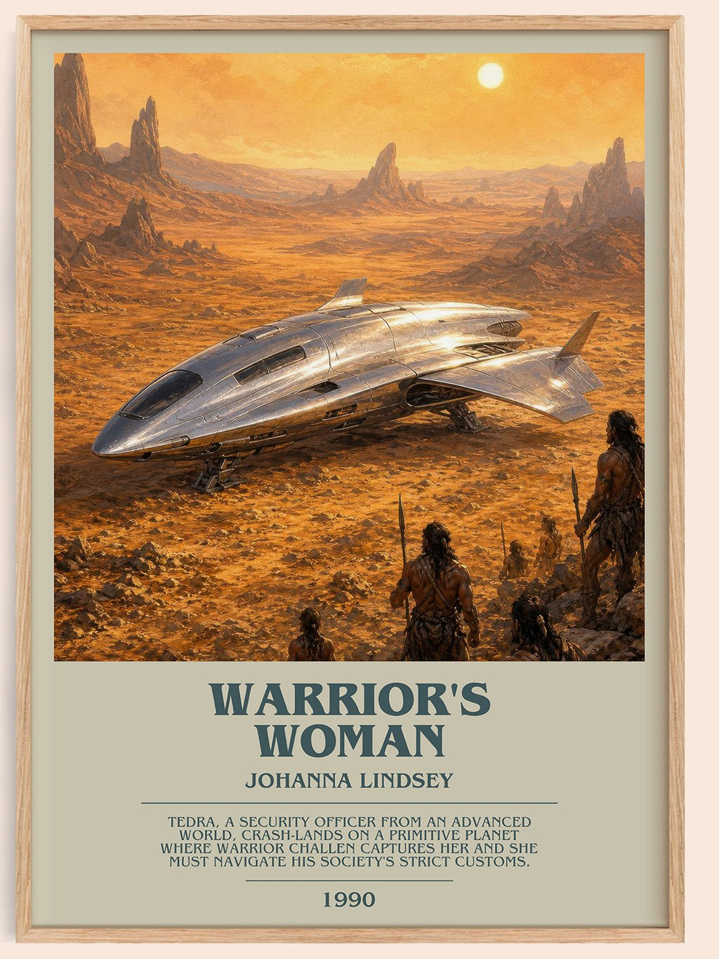 Warrior's Woman bookish book poster by Johanna Lindsey – framed literary art print