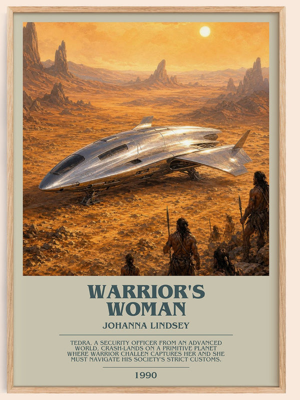 Warrior's Woman bookish book poster by Johanna Lindsey – framed literary art print