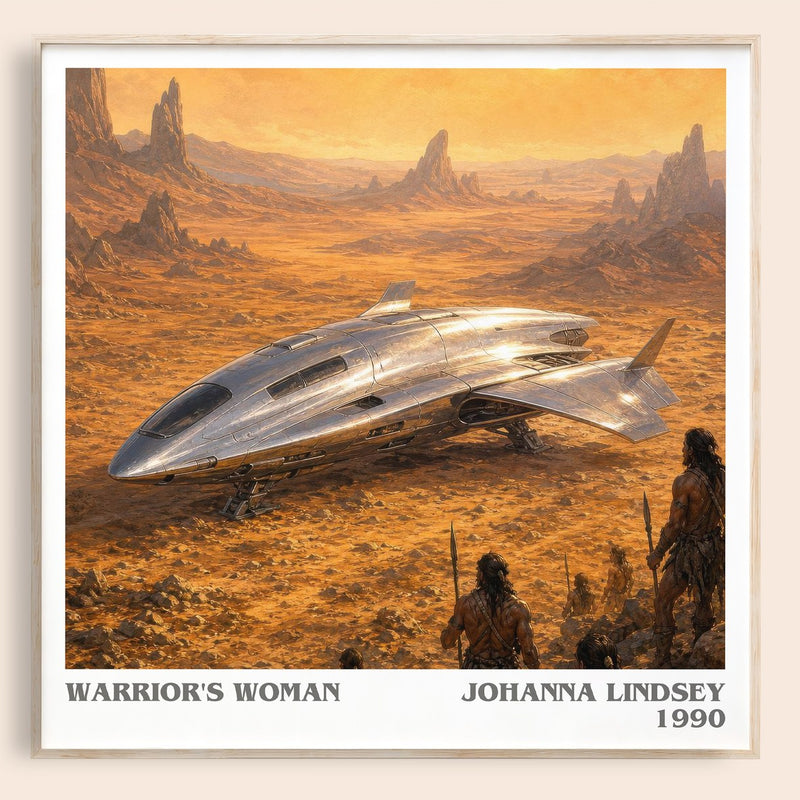 Warrior's Woman literary book poster by Johanna Lindsey – framed literary art print