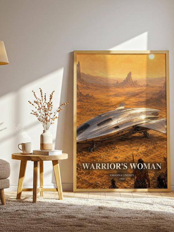 Warrior's Woman watercolour print in frame leaning in hallway – romance wall art