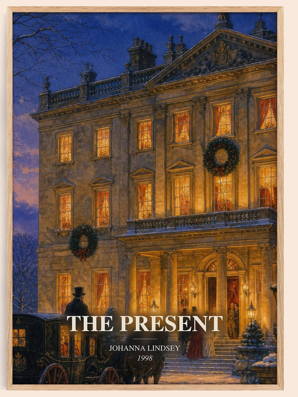 The Present watercolour book poster by Johanna Lindsey – framed literary art print