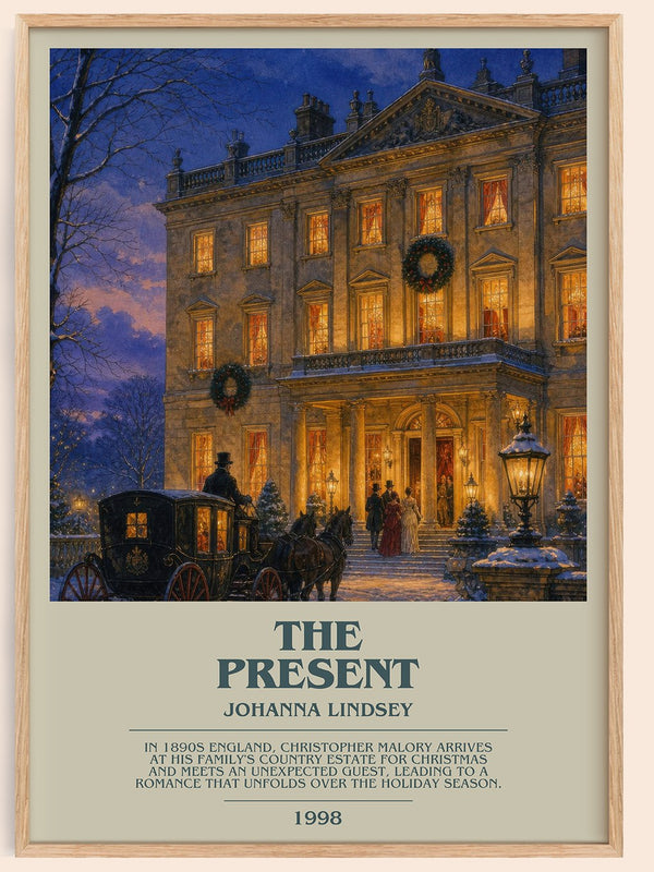 The Present bookish book poster by Johanna Lindsey – framed literary art print