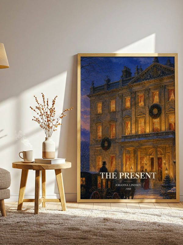 The Present watercolour print in frame leaning in hallway – romance wall art