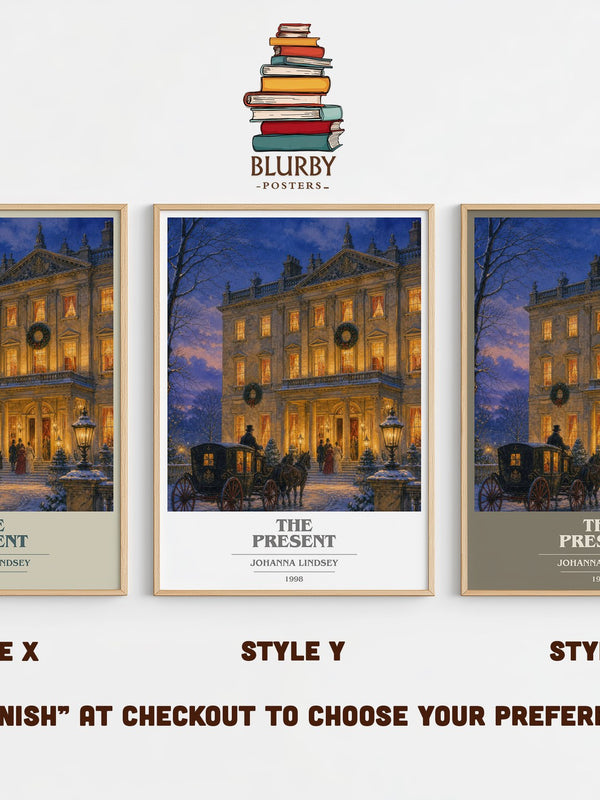 The Present book cover print in frame leaning in hallway – romance wall art