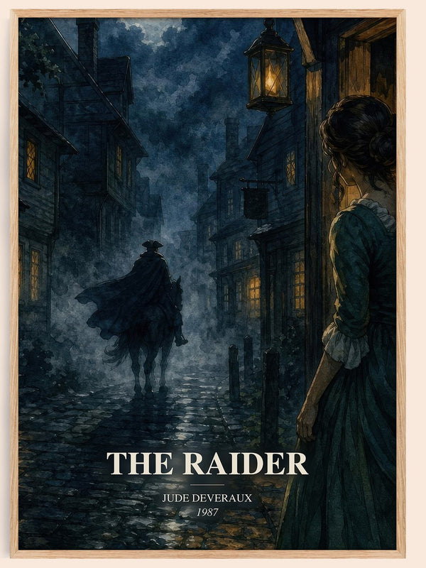The Raider watercolour book poster by Jude Deveraux – framed literary art print