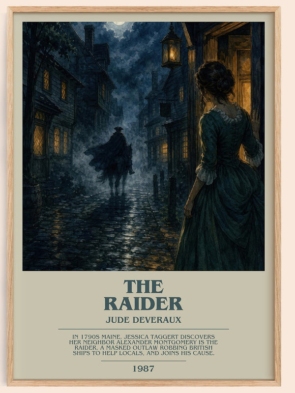The Raider bookish book poster by Jude Deveraux – framed literary art print