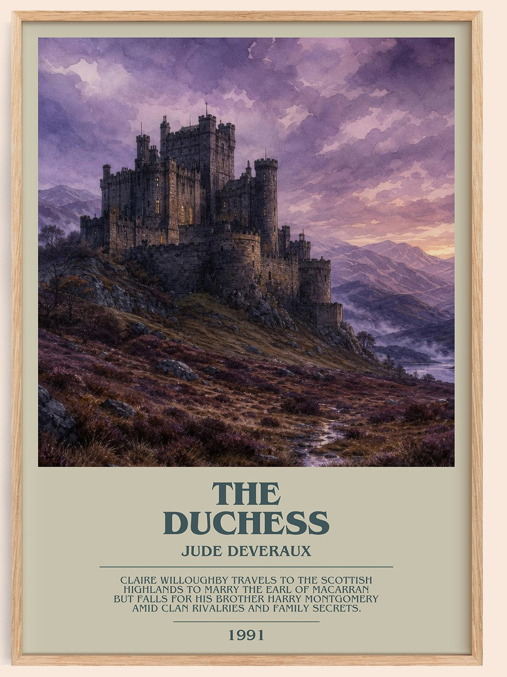 The Duchess bookish book poster by Jude Deveraux – framed literary art print
