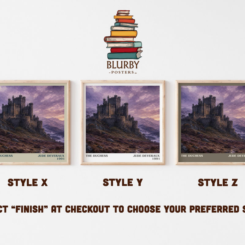 The Duchess literary print in frame leaning in hallway – romance wall art
