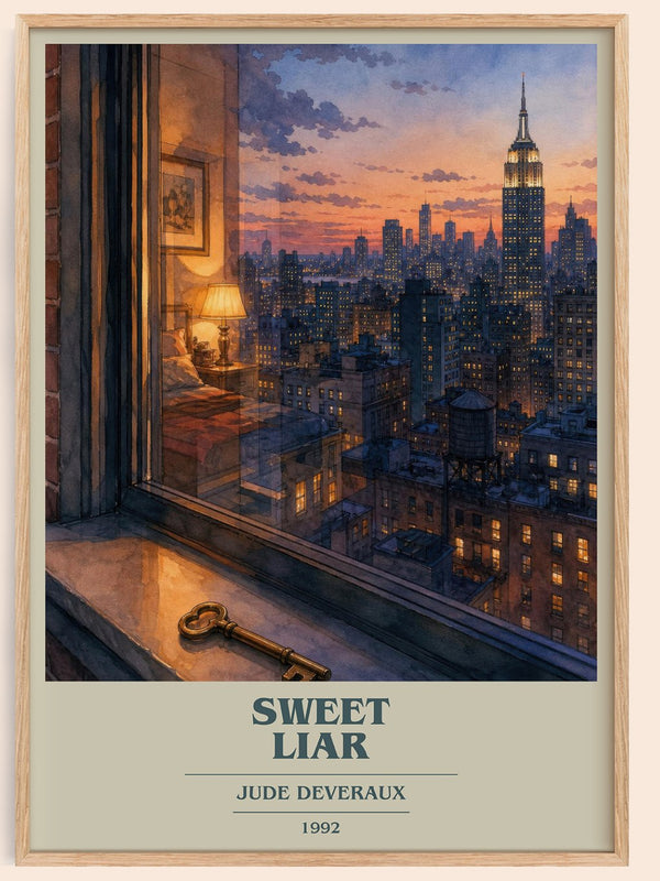 Sweet Liar book cover book poster by Jude Deveraux – framed literary art print