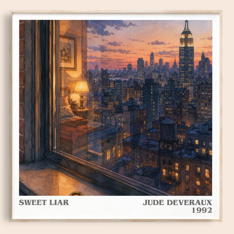 Sweet Liar literary book poster by Jude Deveraux – framed literary art print