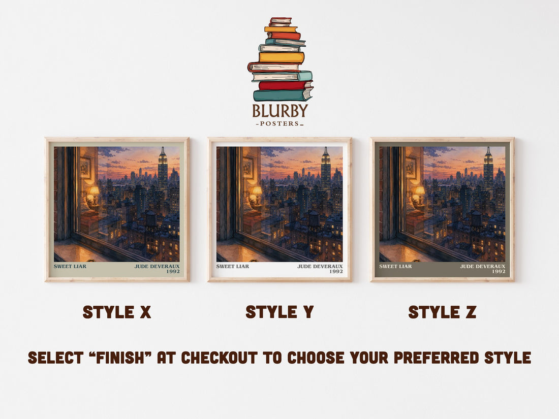 Sweet Liar literary print in frame leaning in hallway – romance wall art (mockup)