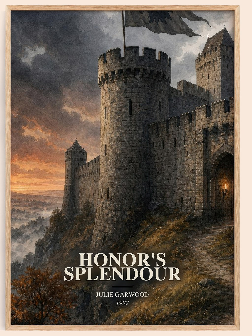 Honor's Splendour watercolour book poster by Julie Garwood – framed literary art print