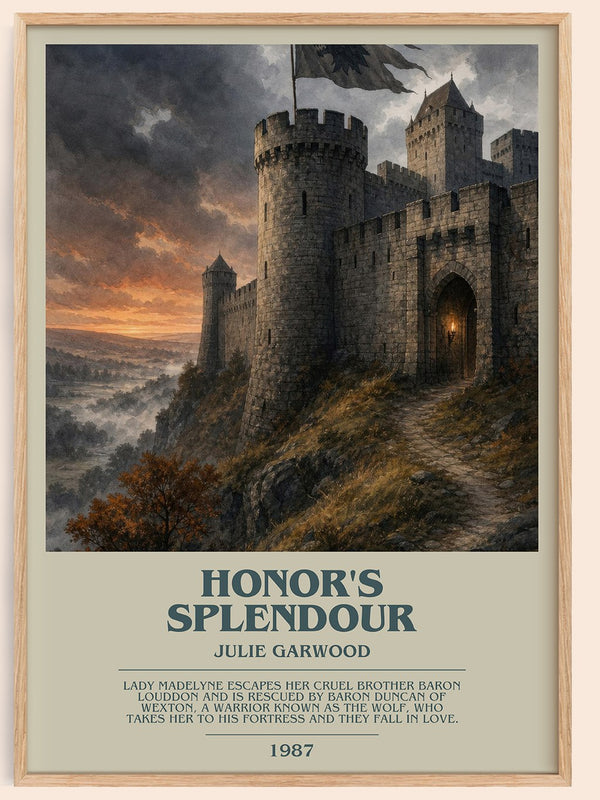 Honor's Splendour bookish book poster by Julie Garwood – framed literary art print