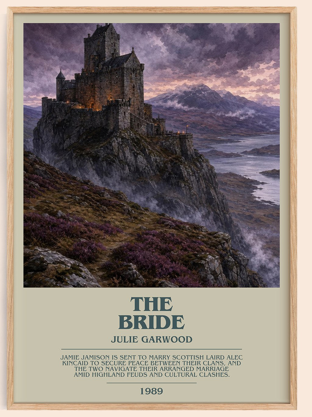 The Bride bookish book poster by Julie Garwood – framed literary art print