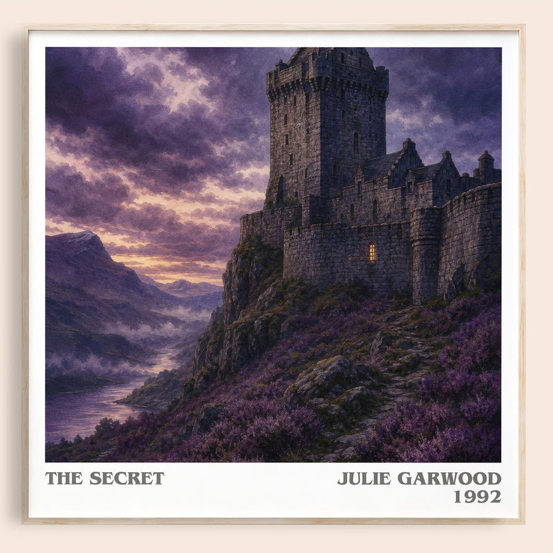 The Secret literary book poster by Julie Garwood – framed literary art print