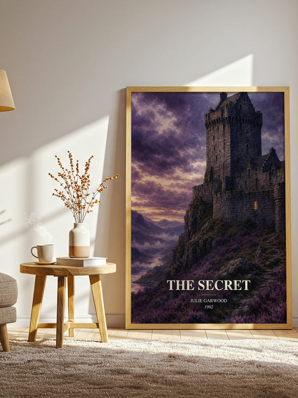 The Secret watercolour print in frame leaning in hallway – romance wall art