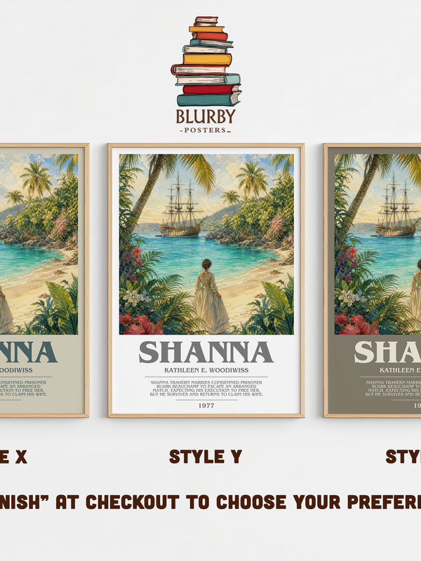 Shanna bookish print in frame leaning in hallway – romance wall art