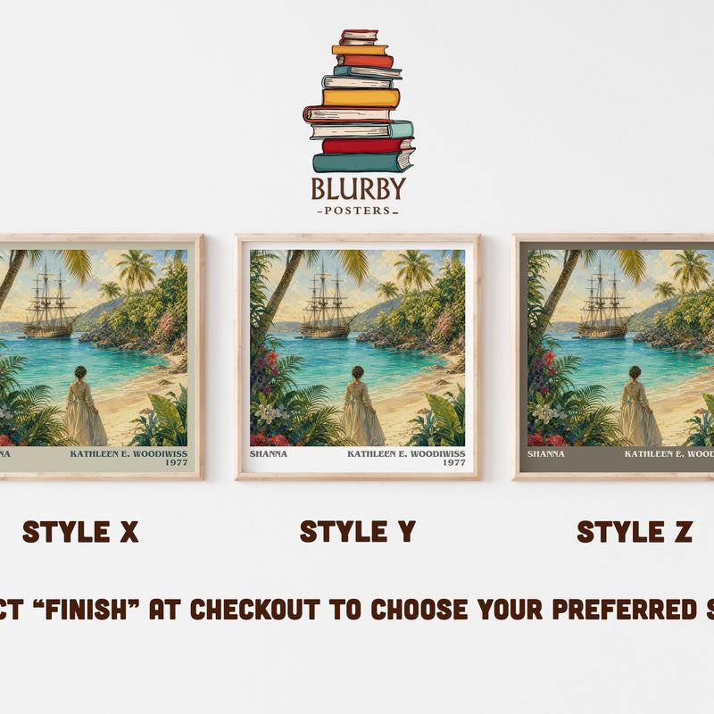 Shanna literary print in frame leaning in hallway – romance wall art