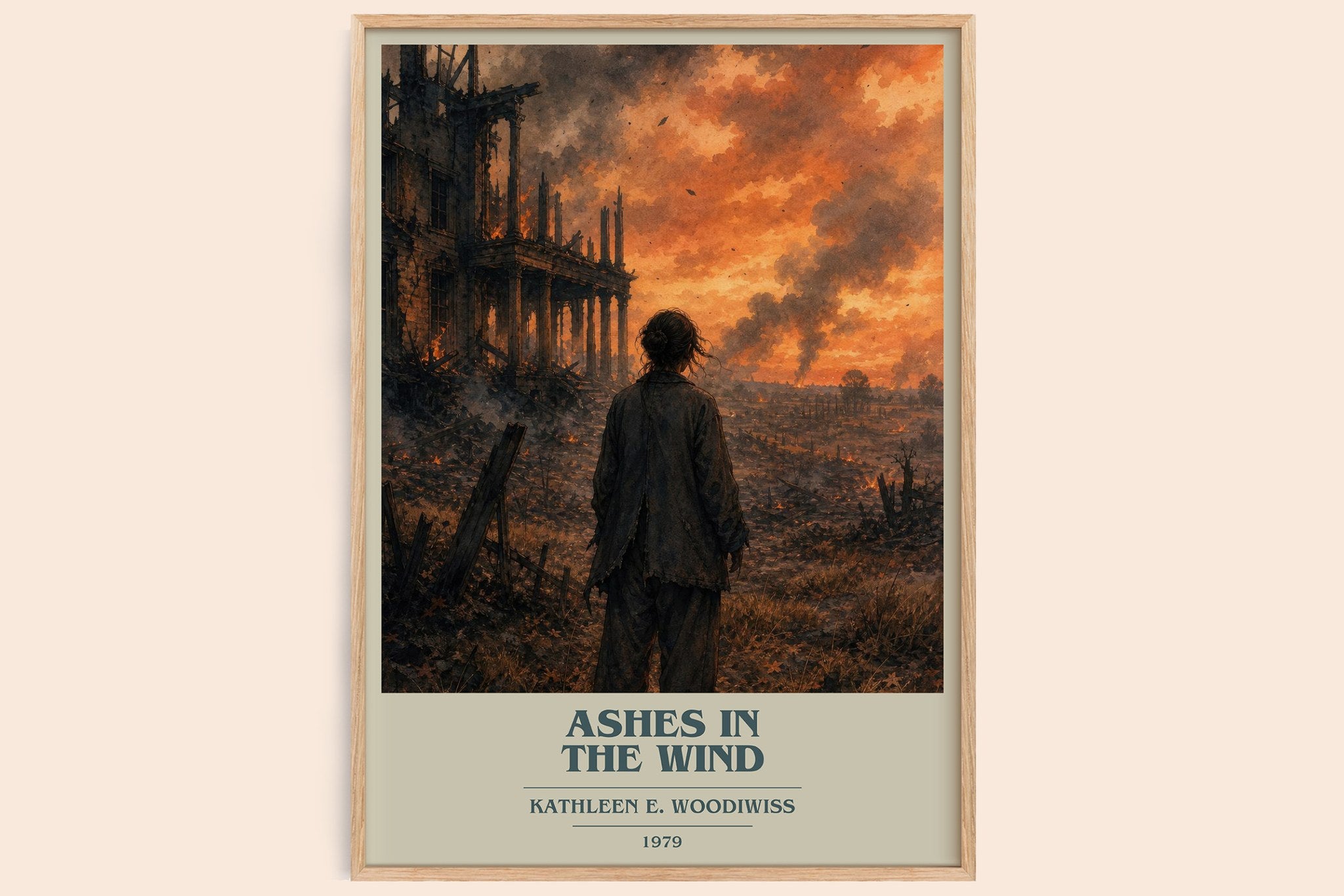 Ashes in the Wind Book Cover Poster by Kathleen E. Woodiwiss