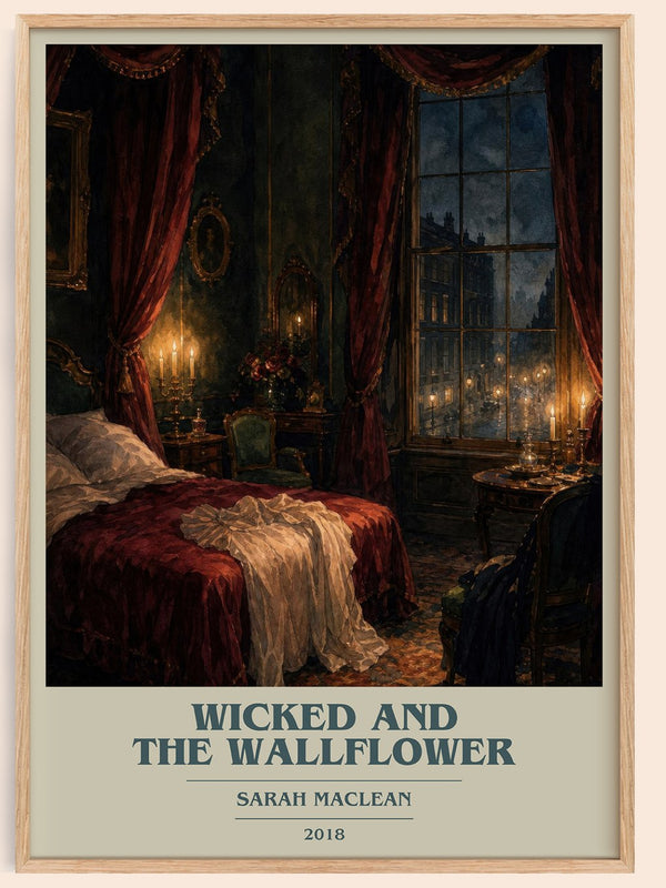 Wicked and the Wallflower book cover book poster by Sarah MacLean – framed literary art print