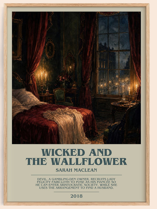 Wicked and the Wallflower bookish book poster by Sarah MacLean – framed literary art print