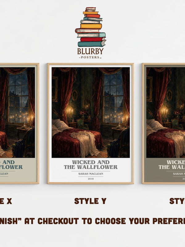 Wicked and the Wallflower book cover print in frame leaning in hallway – romance wall art