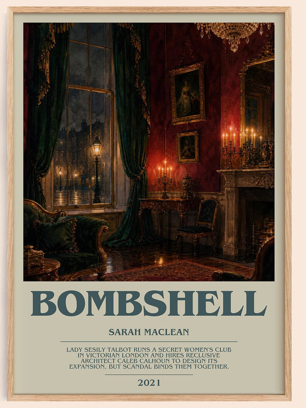 Bombshell bookish book poster by Sarah MacLean – framed literary art print