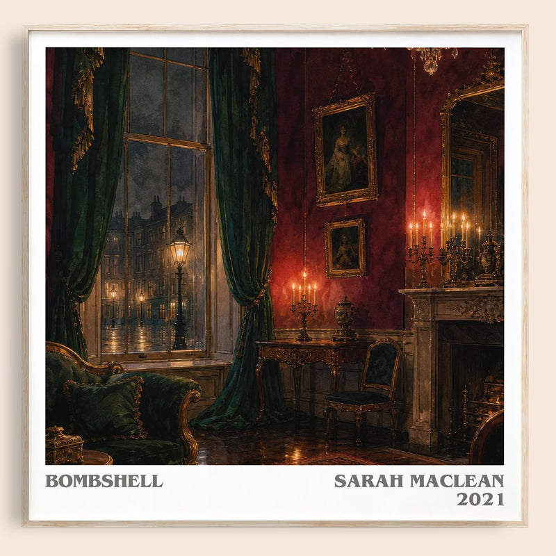 Bombshell literary book poster by Sarah MacLean – framed literary art print