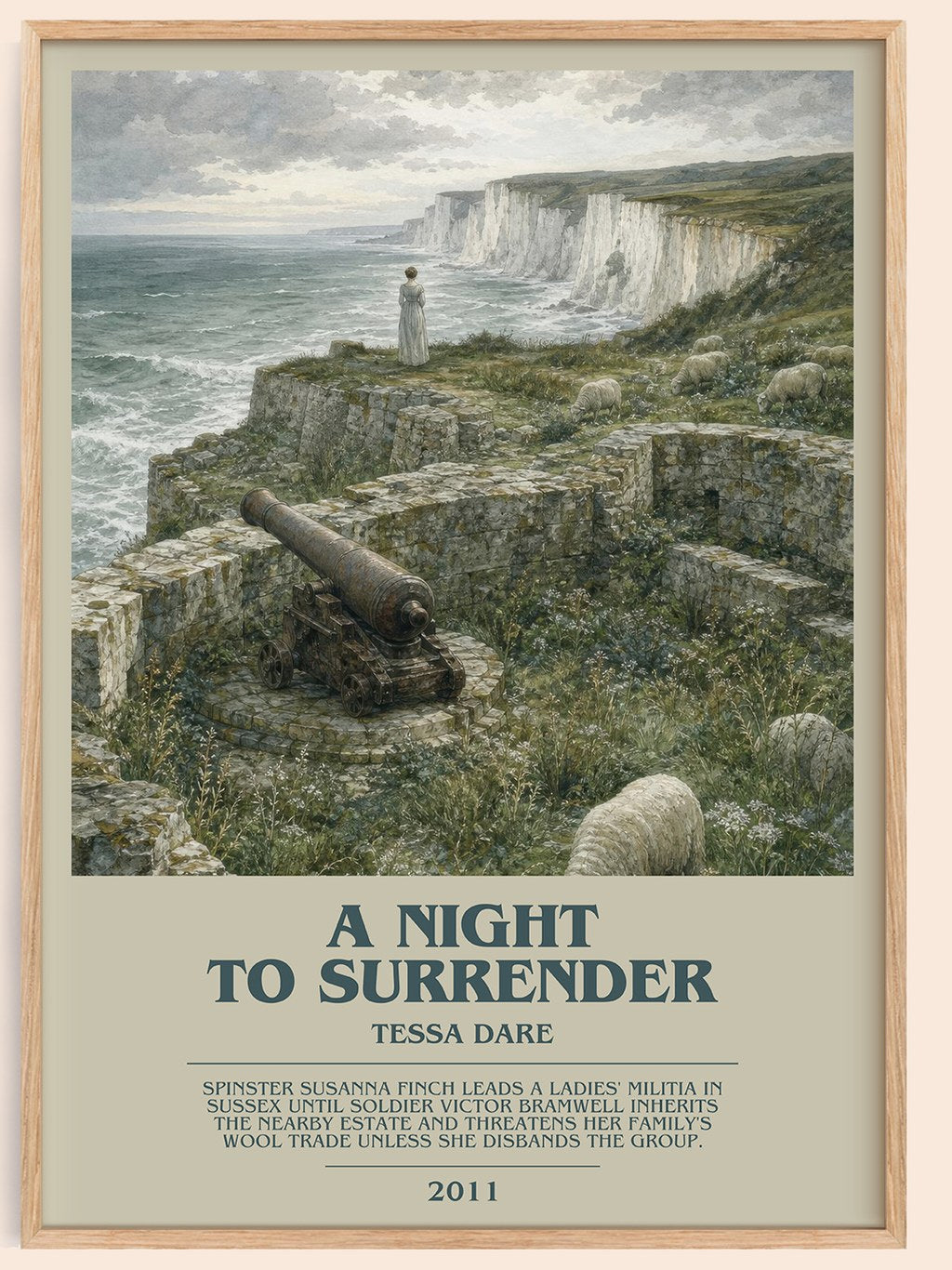 A Night to Surrender bookish book poster by Tessa Dare – framed literary art print