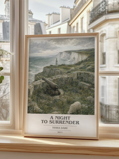 A Night to Surrender Book Cover Poster by Tessa Dare – framed print by a bright window