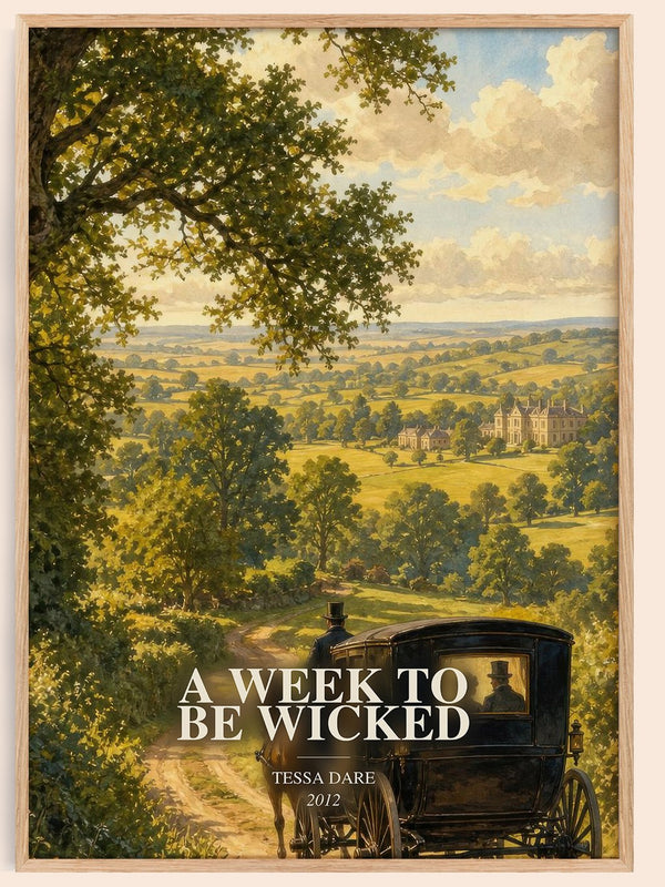 A Week to Be Wicked watercolour book poster by Tessa Dare – framed literary art print