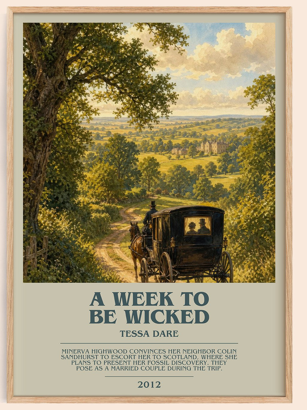 A Week to Be Wicked bookish book poster by Tessa Dare – framed literary art print