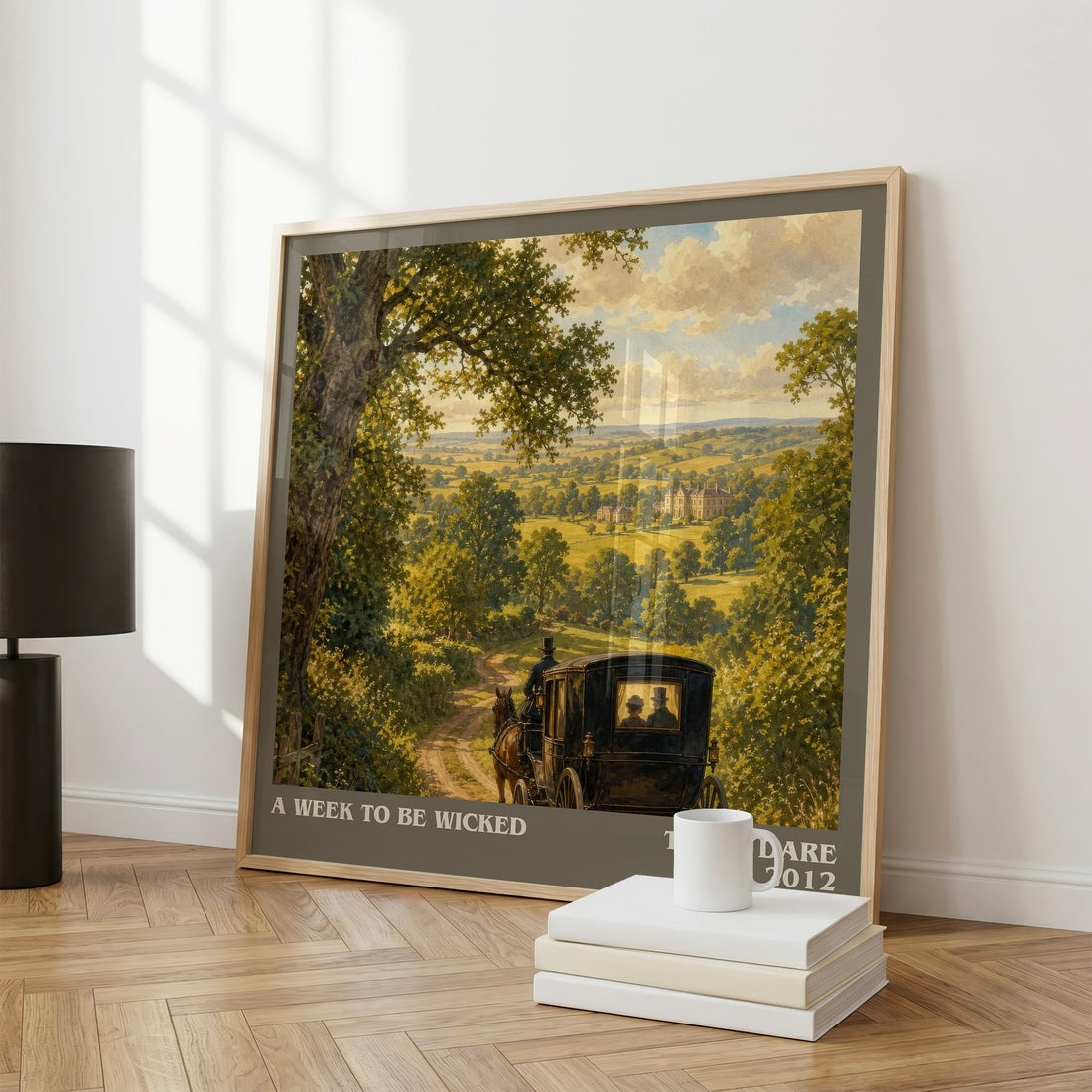 A Week to Be Wicked literary print framed by window – literary home decor
