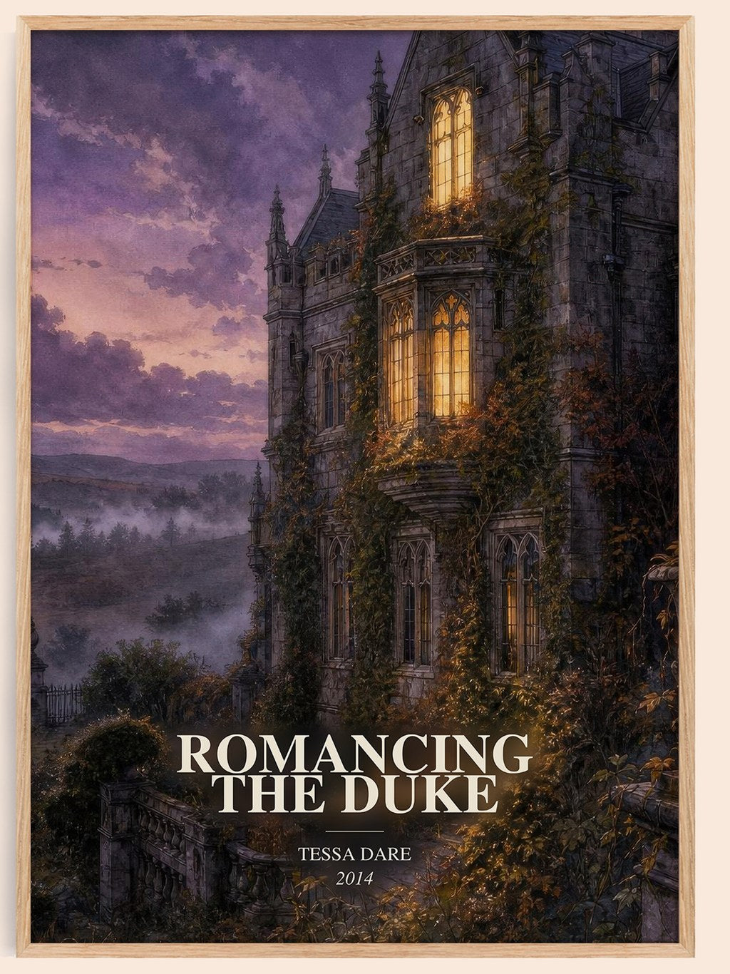 Romancing the Duke watercolour book poster by Tessa Dare – framed literary art print