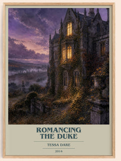 Romancing the Duke book cover book poster by Tessa Dare – framed literary art print