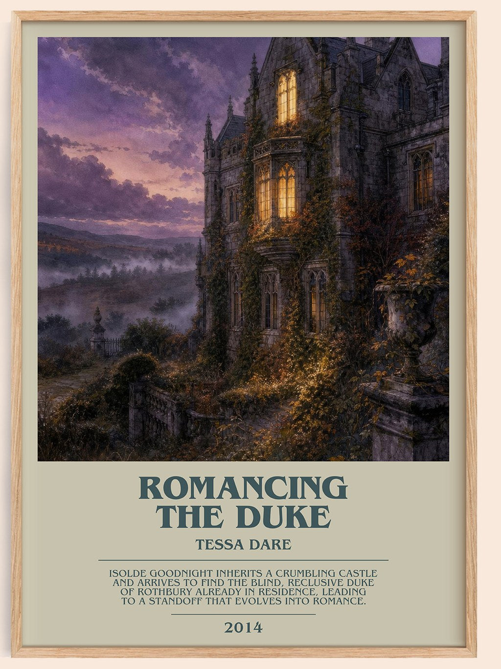 Romancing the Duke bookish book poster by Tessa Dare – framed literary art print