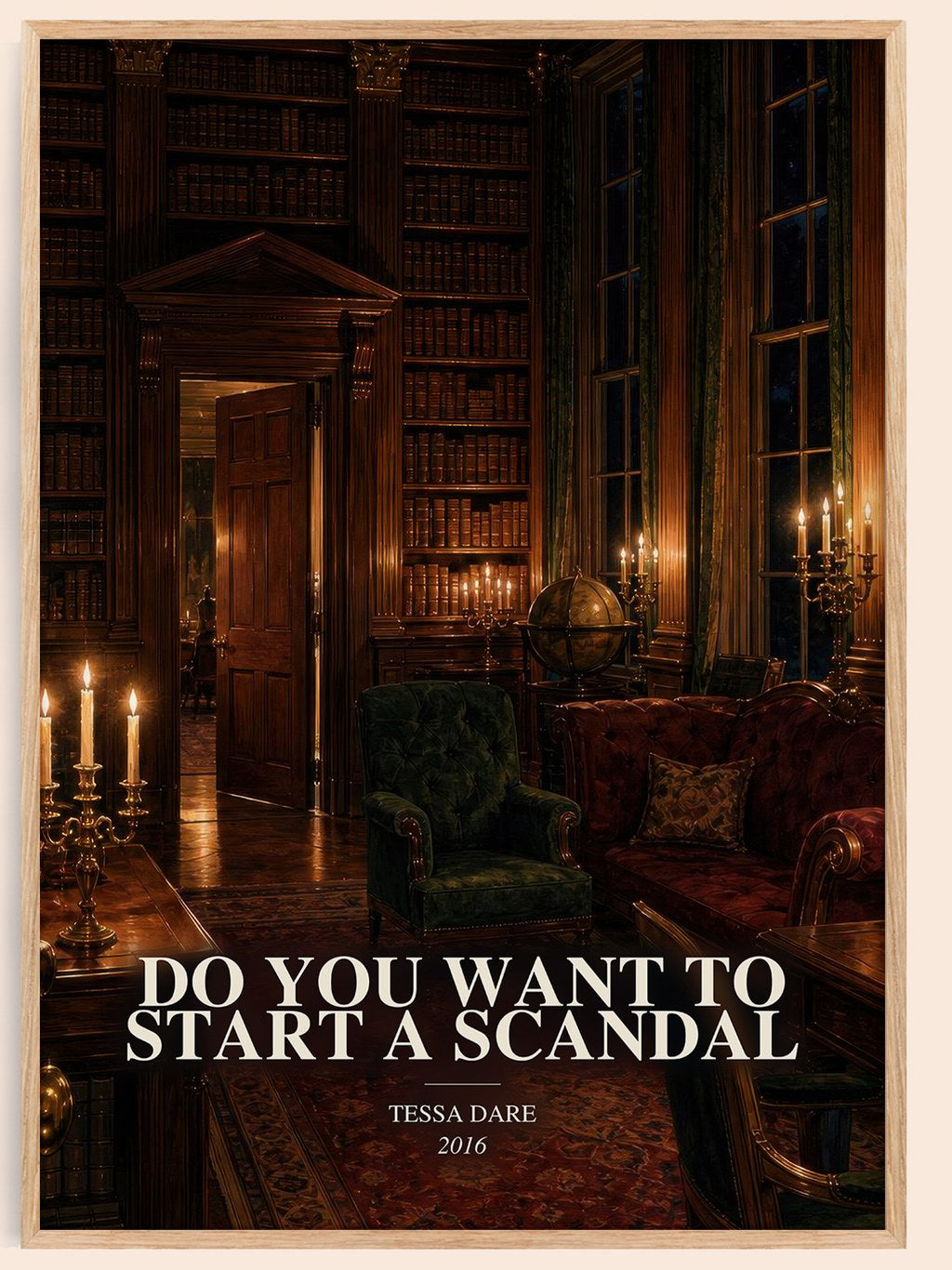 Do You Want to Start a Scandal watercolour book poster by Tessa Dare – framed literary art print