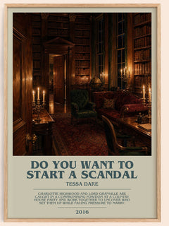 Do You Want to Start a Scandal bookish book poster by Tessa Dare – framed literary art print