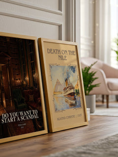 Do You Want to Start a Scandal watercolour print framed by window – literary home decor