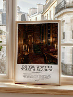 Do You Want to Start a Scandal bookish poster colour and style options – Tessa Dare book art