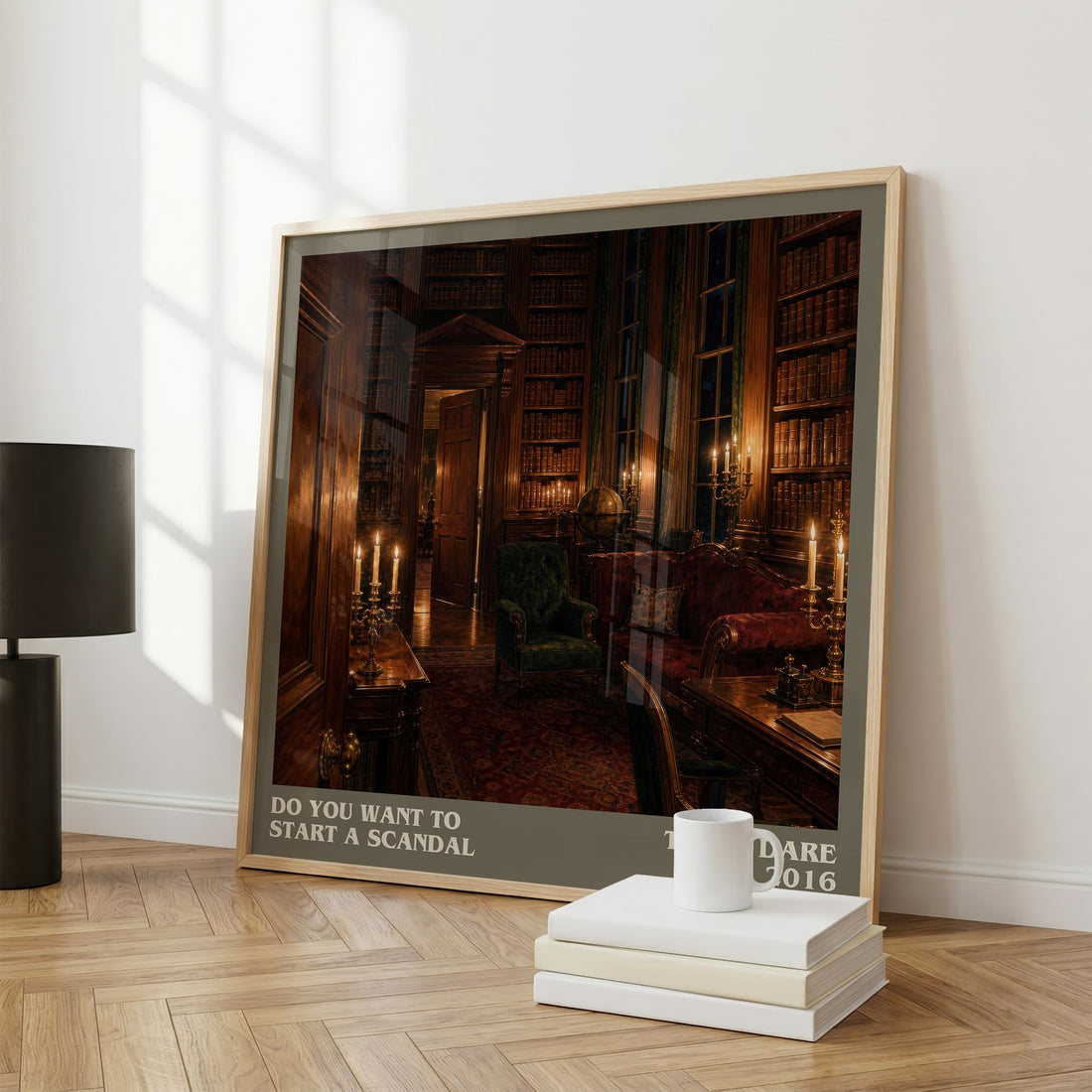 Do You Want to Start a Scandal literary print framed by window – literary home decor