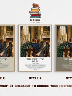 The Duchess Deal bookish print in frame leaning in hallway – romance wall art