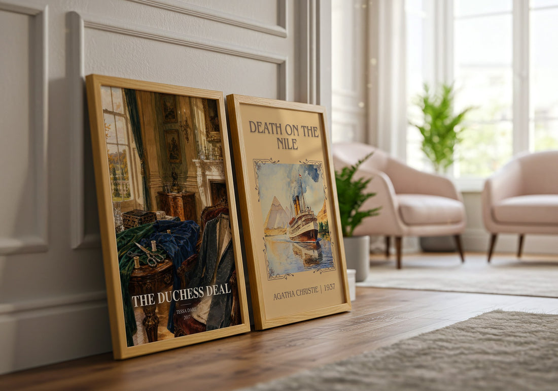 The Duchess Deal watercolour print framed by window – literary home decor